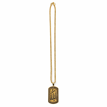 Allah Pendant Gold Chain Necklace for Men & Women (Islamic Jewelry)