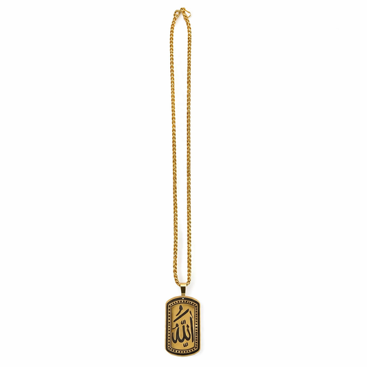 Allah Pendant Gold Chain Necklace for Men & Women (Islamic Jewelry)