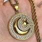 Muslim Crescent Star Necklace Amulet Islamic Jewelry Gift