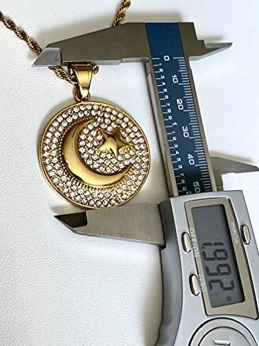 Muslim Crescent Star Necklace Amulet Islamic Jewelry Gift