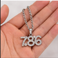 Elegant 786 Crystal Pendant Necklace – Unisex Trendy Jewelry