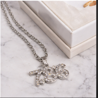 Elegant 786 Crystal Pendant Necklace – Unisex Trendy Jewelry