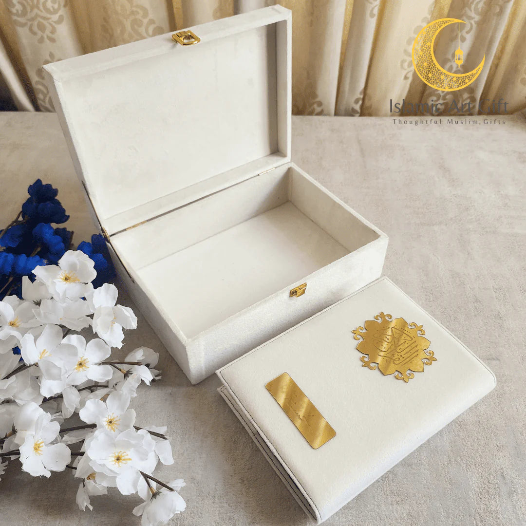 Off White Velvet QURAN Box