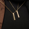 Personalized Arabic Name Engraved 3D Vertical Bar Necklace
