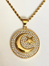 Muslim Crescent Star Necklace Amulet Islamic Jewelry Gift